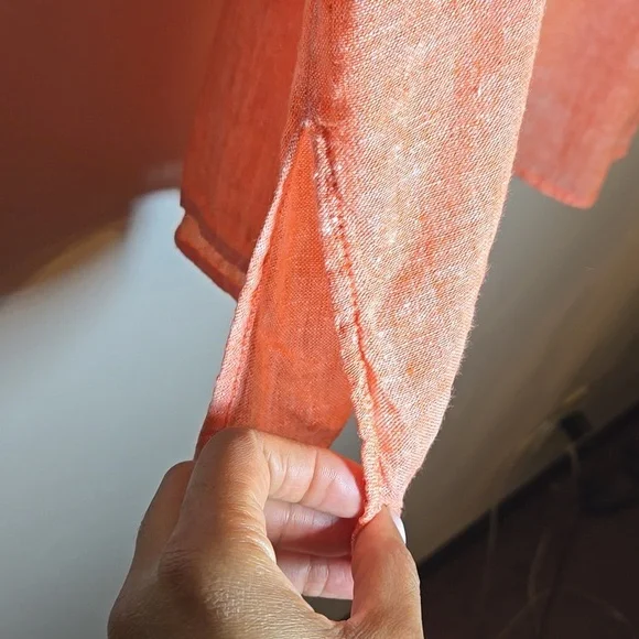 Tahari Linen Long Convertable Sleeves Lagenlook Coastal Tunic Blouse Shirt NWOT - Picture 5 of 14